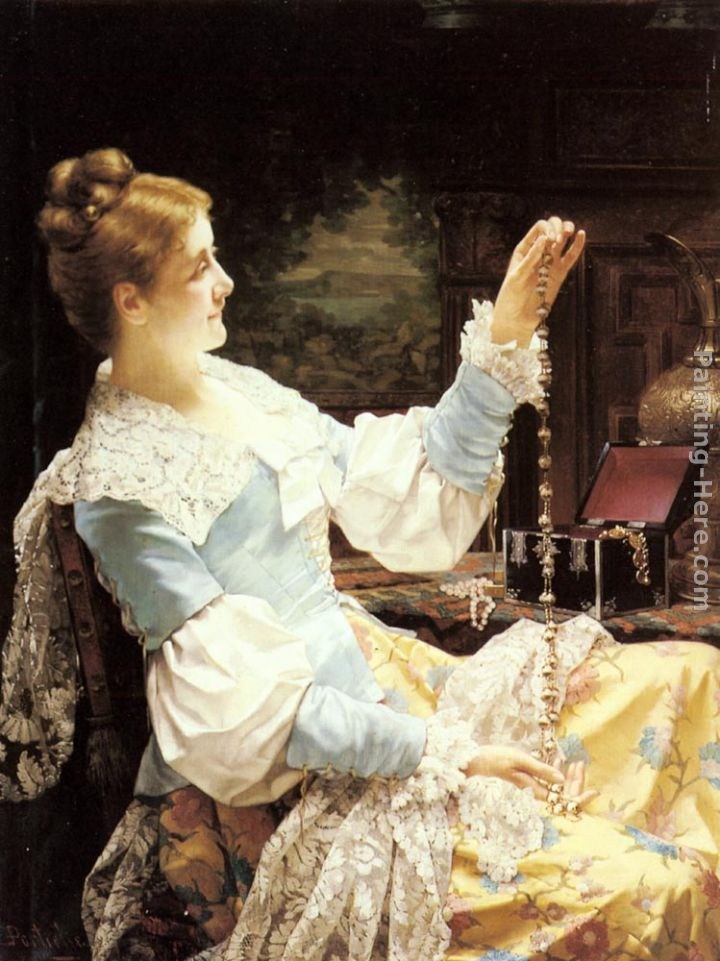 Jan Frederik Pieter Portielje Admiring her Jewels